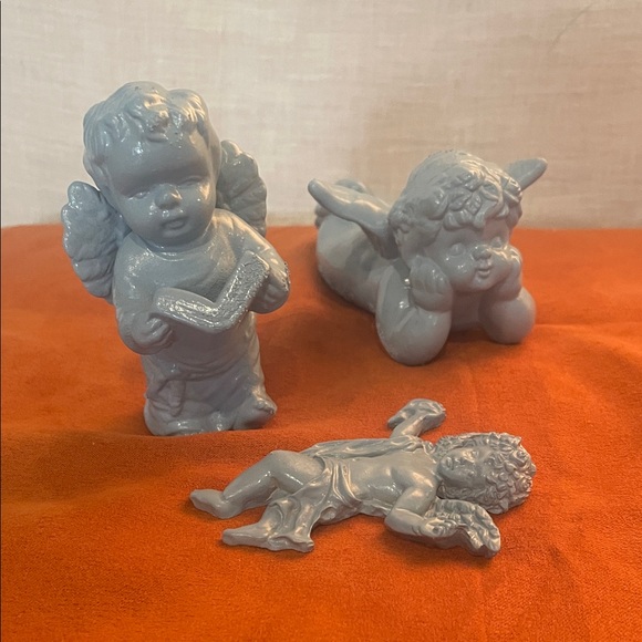 Blue Angel Figurine Set of 3 - Picture 1 of 4
